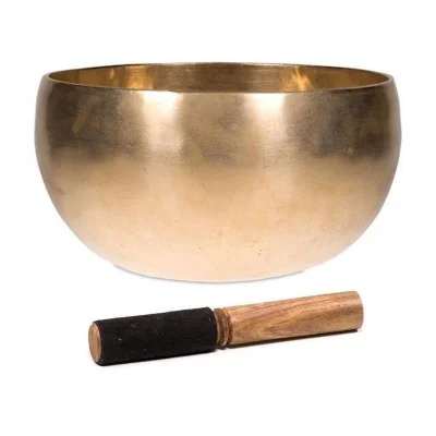 Taça Tibetana Nirmala com batente em madeira - 12 cm