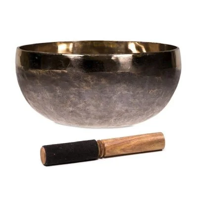 Taça Tibetana Ishana com batente em madeira - 24 cm