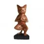 Estátua Yoga Cat em madeira esculpida a mão - Vrikshasana