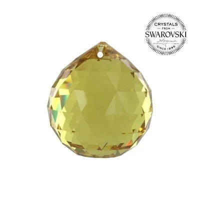 Bola de Cristal Multifacetado Swarovski Amarela - 40 mm