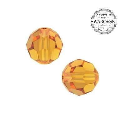 Contas de Cristal Multifacetado Swarovski Amarela de 6 mm - 10 contas