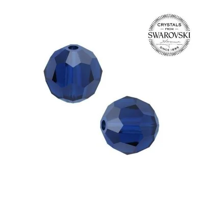 Contas de Cristal Multifacetado Swarovski Azul de 8 mm - 10 contas
