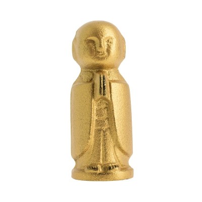 Estátua Jizo Protetor em ferro fundido - dourado