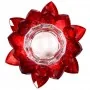 Porta-velas Flor de Lotus em Cristal - vermelho
