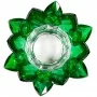 Porta-velas Flor de Lotus em Cristal - verde