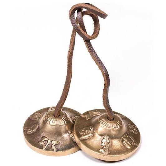 Tingsha - Címbalo Tibetano Om Mani Padme Hum grande - 7.5 cm