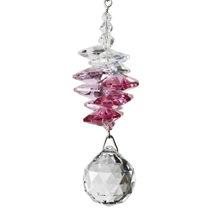 Cascata de cristais Swarovski multifacetados - Rosa