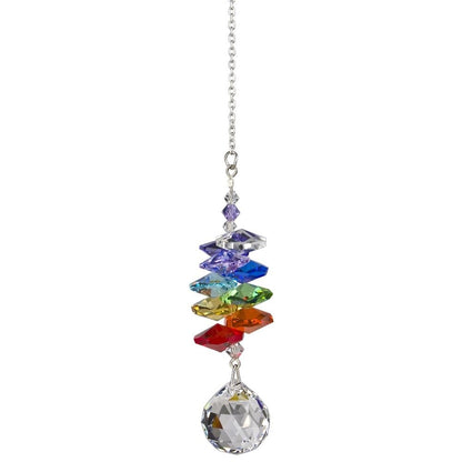 Cascata de cristais Swarovski multifacetados - Chakras