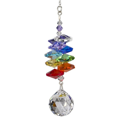 Cascata de cristais Swarovski multifacetados - Chakras