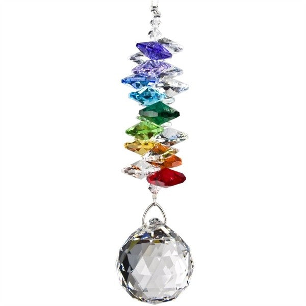 Cascata de cristais Swarovski multifacetados - Chakras - grande