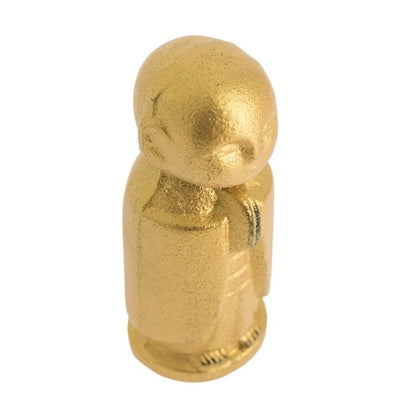 Estátua Jizo Protetor em ferro fundido - dourado