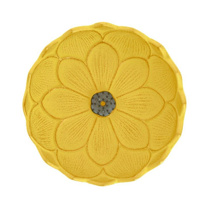 Incensário Japonês Flor de Lotus em ferro fundido - Amarelo