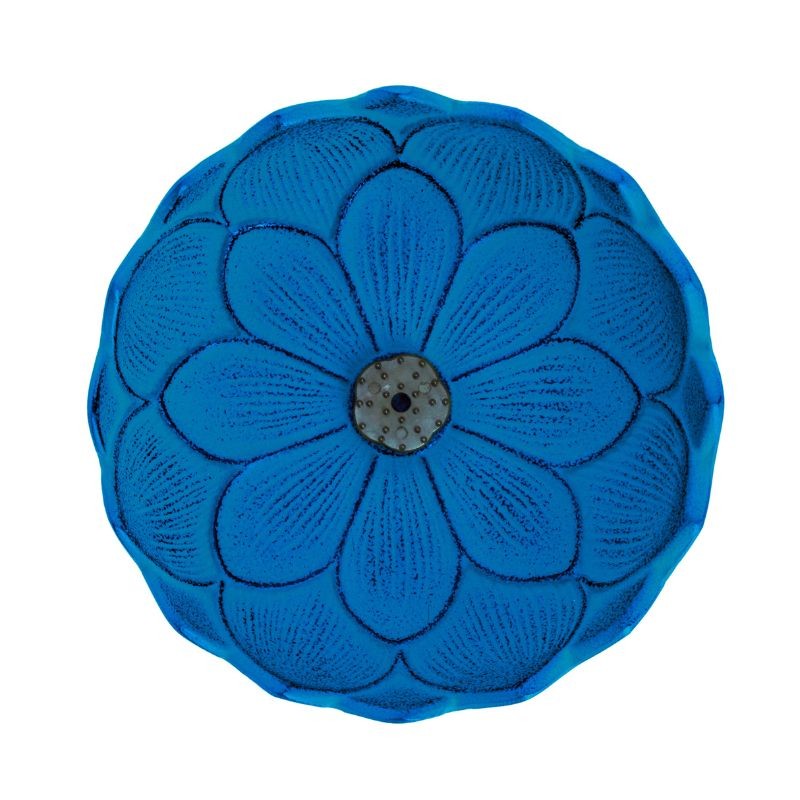 Incensário Japonês Flor de Lotus em ferro fundido - Azul