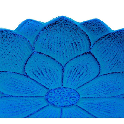 Incensário Japonês Flor de Lotus em ferro fundido - Azul