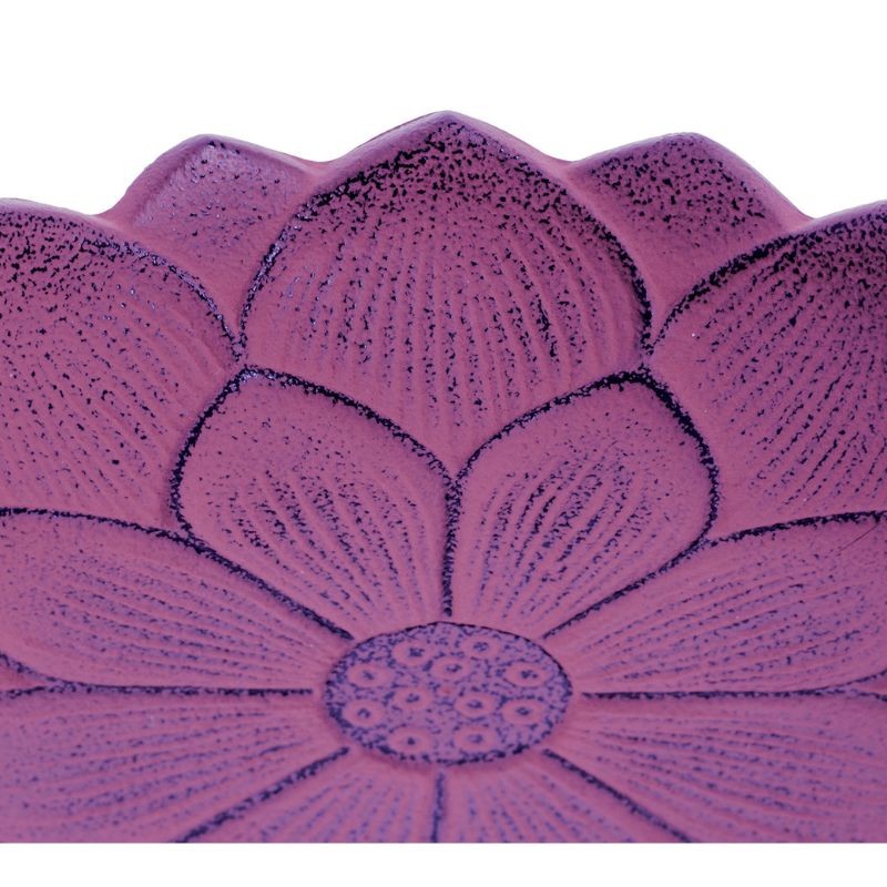 Incensário Japonês Flor de Lotus em ferro fundido - Roxo