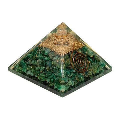 Pirâmide de Orgonite com Quartzo Verde (Aventurina)