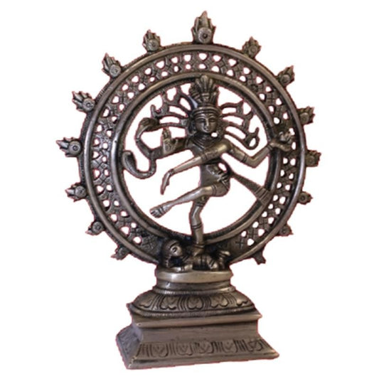 Estátua de Shiva Nataraj monocromática - 20 cm